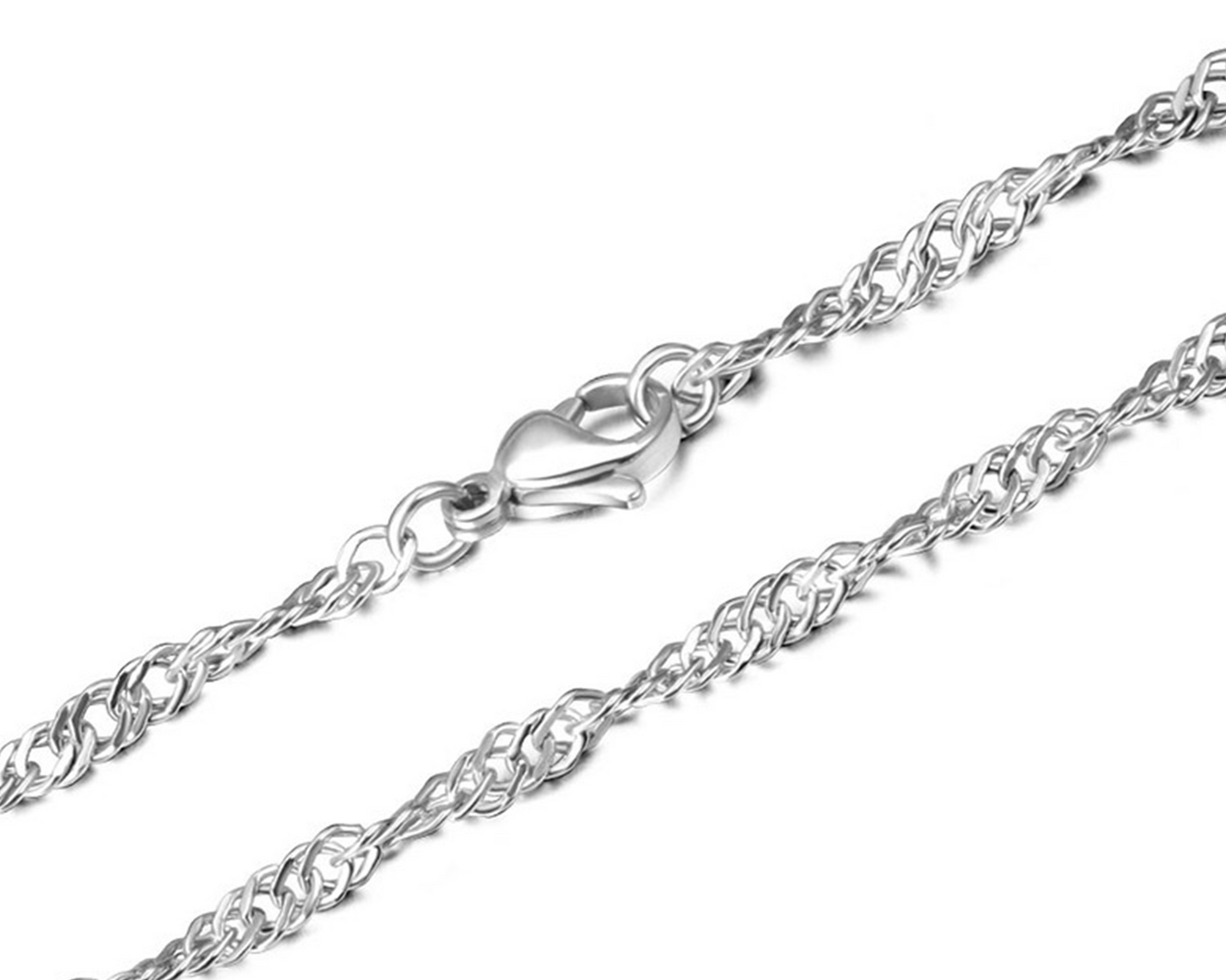 18”High-Quality Water Wave 925 Sterling Silver Chain